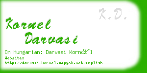 kornel darvasi business card